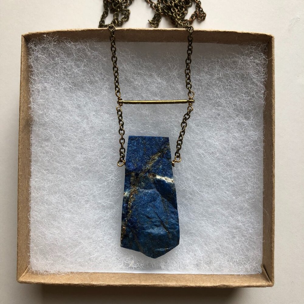 Native Clutter brand lapis lazuli pendant necklace